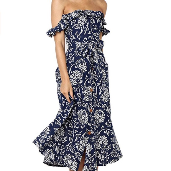 Womens Button Down V Neck Dress - Picture 2 of 3